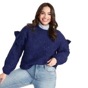 OLD NAVY Women’s Pointelle Knit Ruffle Sleeve Sweater. Plus Size 2X